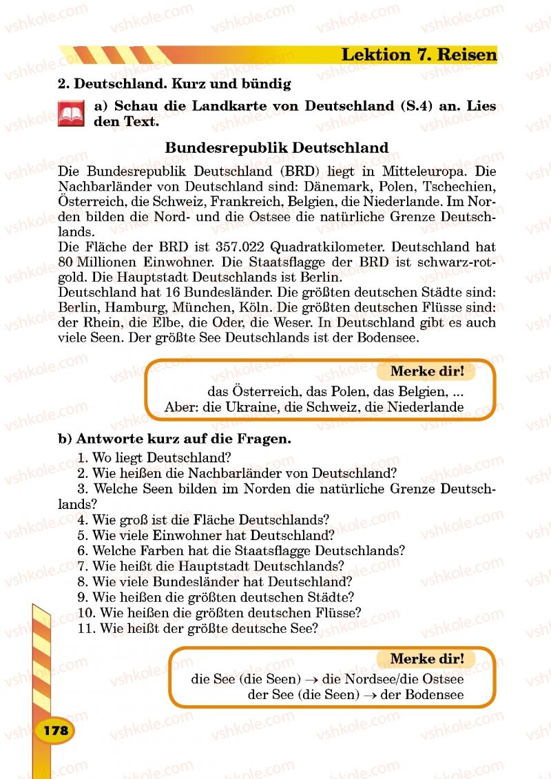 Страница 178 | Підручник Німецька мова 5 клас Л.В. Горбач, Г.Ю. Трінька 2013