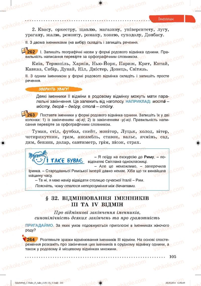 Страница 105 | Підручник Українська мова 6 клас В.В. Заболотний, О.В. Заболотний 2014