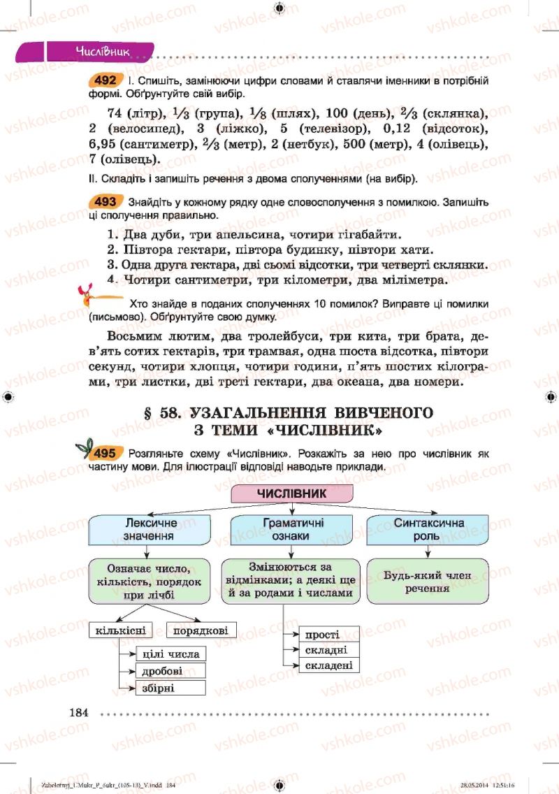 Страница 184 | Підручник Українська мова 6 клас В.В. Заболотний, О.В. Заболотний 2014