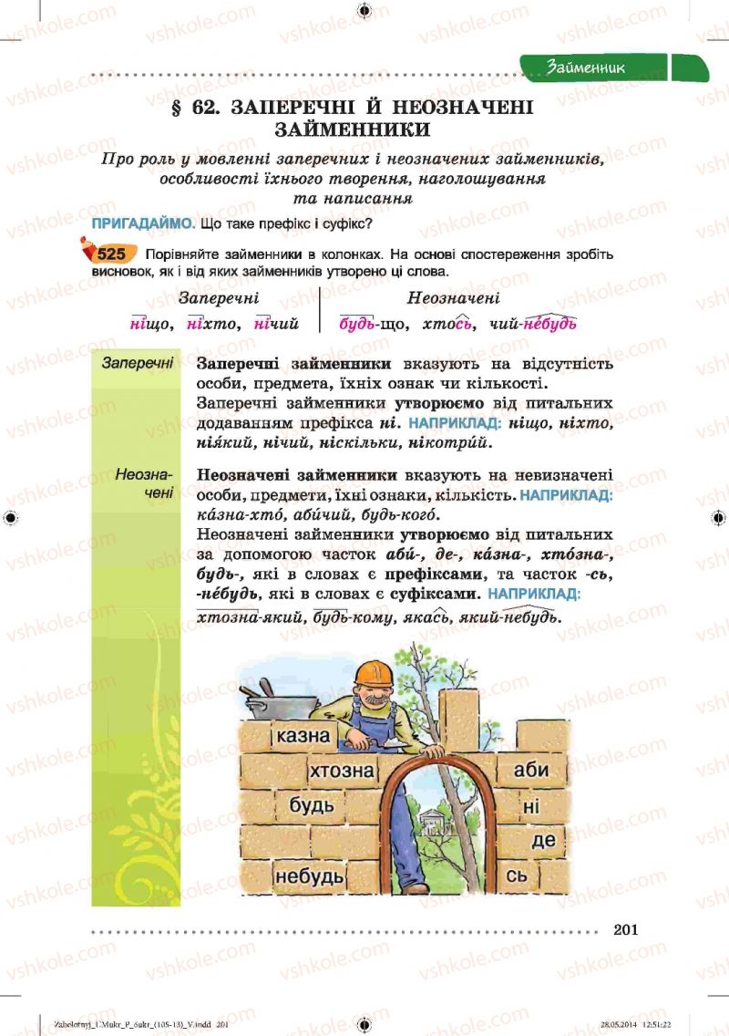 Страница 201 | Підручник Українська мова 6 клас В.В. Заболотний, О.В. Заболотний 2014