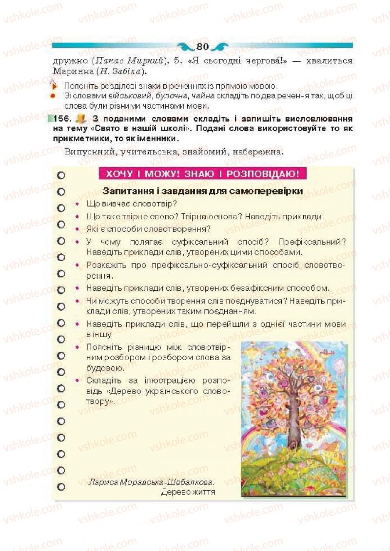 Страница 80 | Підручник Українська мова 6 клас О.П. Глазова 2014