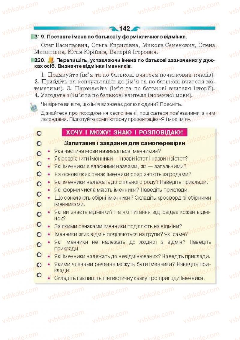 Страница 142 | Підручник Українська мова 6 клас О.П. Глазова 2014