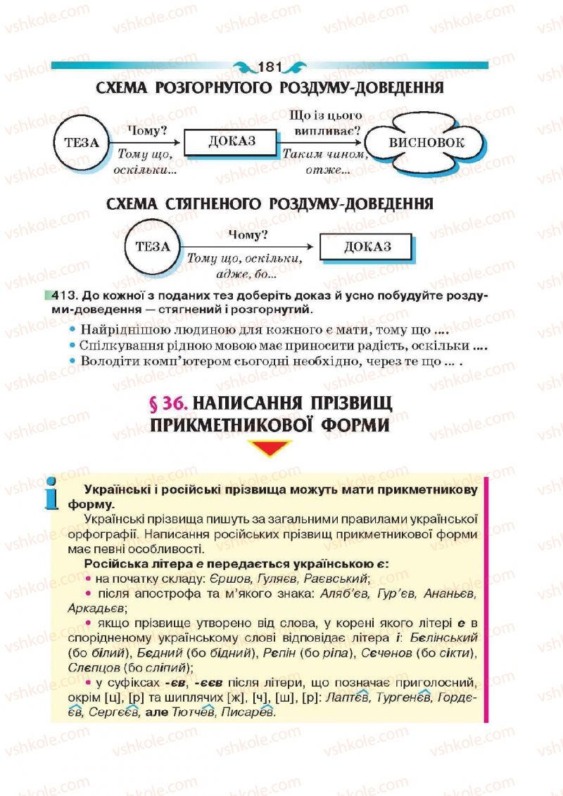 Страница 181 | Підручник Українська мова 6 клас О.П. Глазова 2014