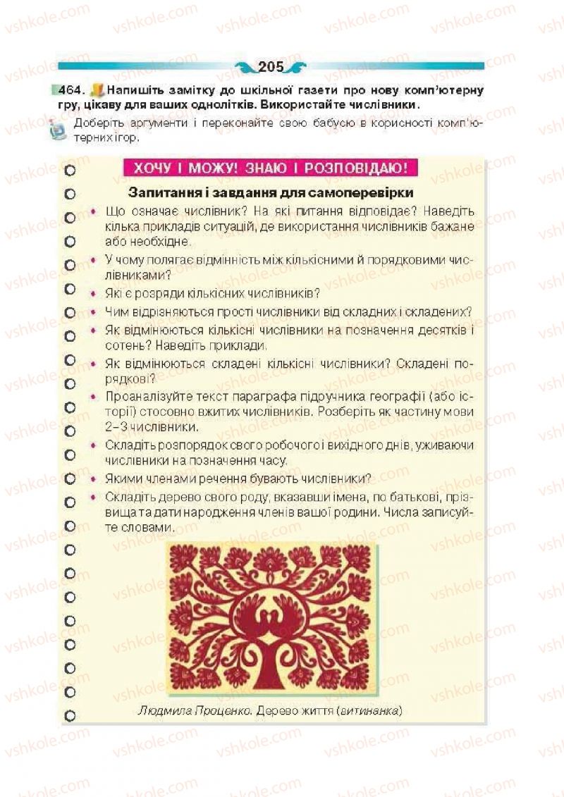 Страница 205 | Підручник Українська мова 6 клас О.П. Глазова 2014