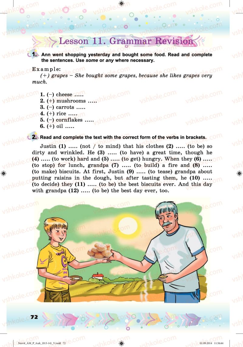 Страница 72 | Підручник Англiйська мова 6 клас А.М. Несвіт 2014