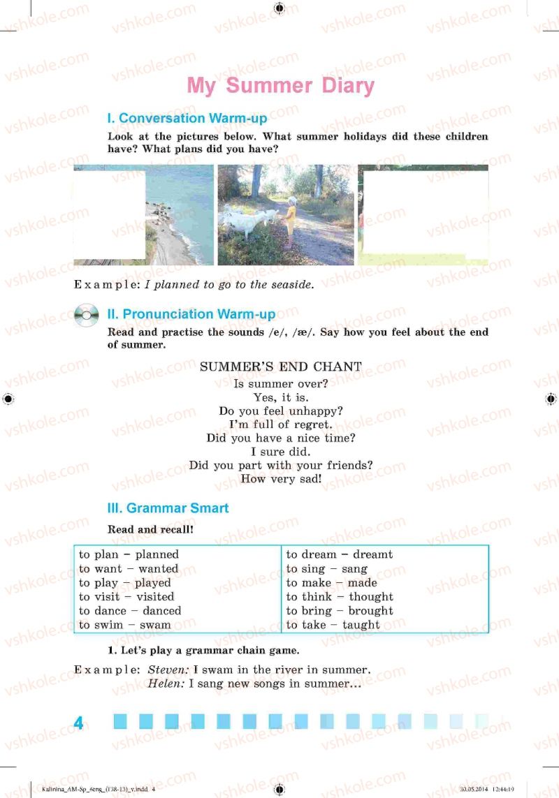 Страница 4 | Підручник Англiйська мова 6 клас Л.В. Калініна, І.В. Самойлюкевич 2014