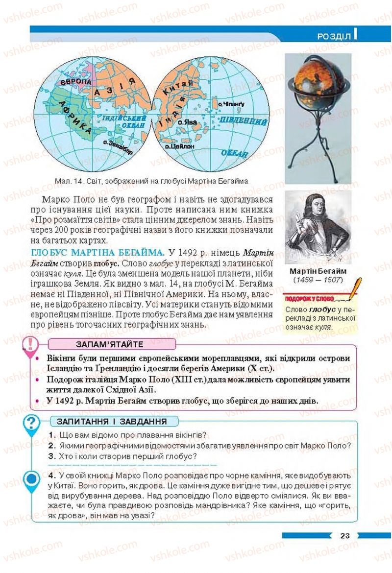 Страница 23 | Підручник Географія 6 клас В.М. Бойко, С.В. Міхелі 2014