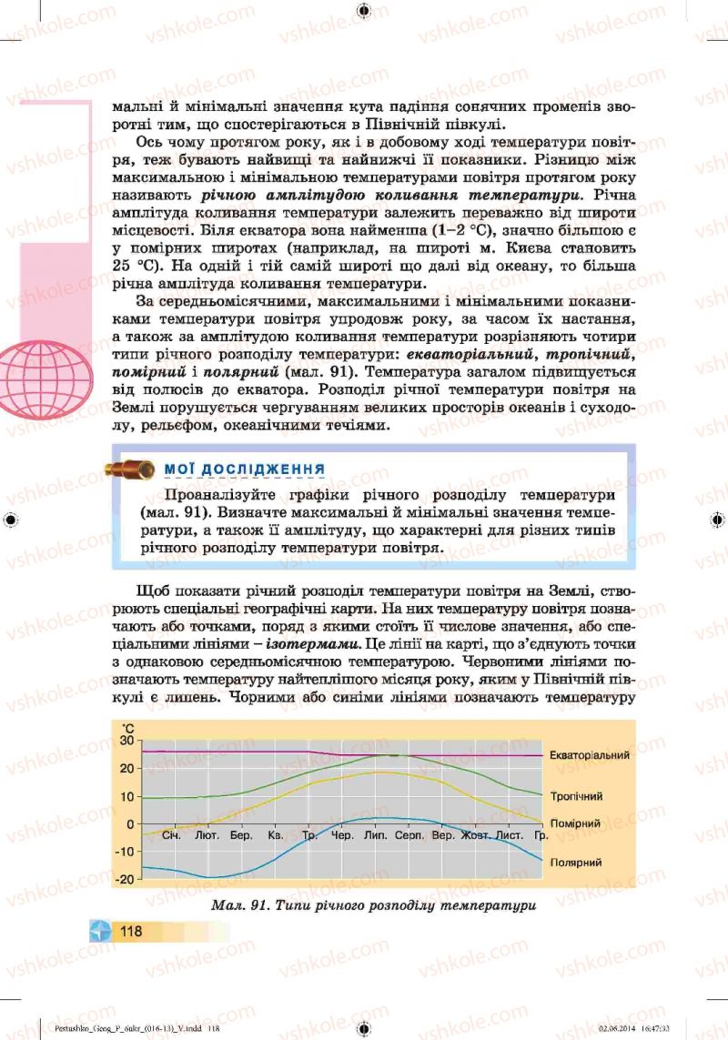 Страница 118 | Підручник Географія 6 клас В.Ю. Пестушко, Г.Ш. Уварова 2014