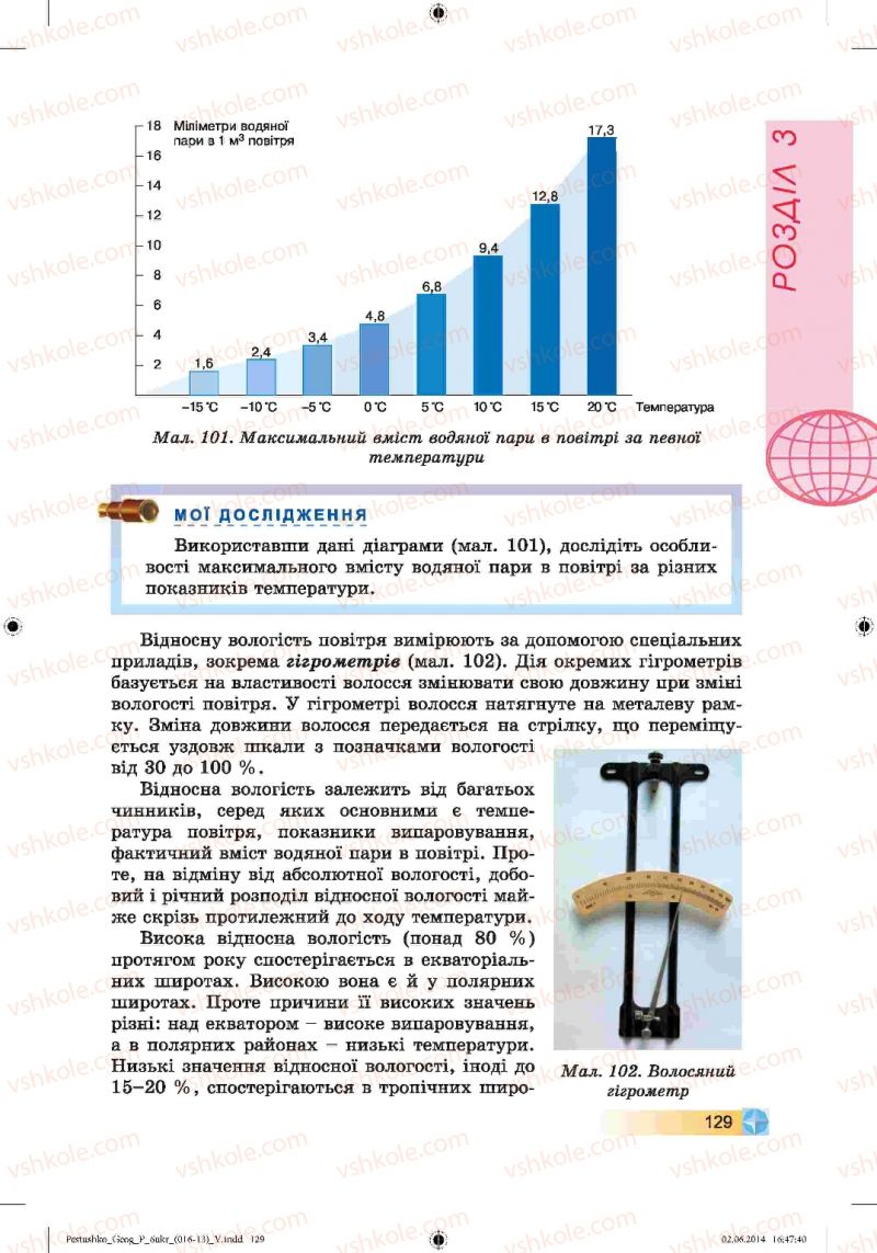 Страница 129 | Підручник Географія 6 клас В.Ю. Пестушко, Г.Ш. Уварова 2014