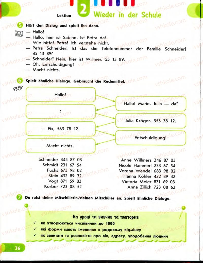 Страница 36 | Підручник Німецька мова 7 клас С.І. Сотникова 2010