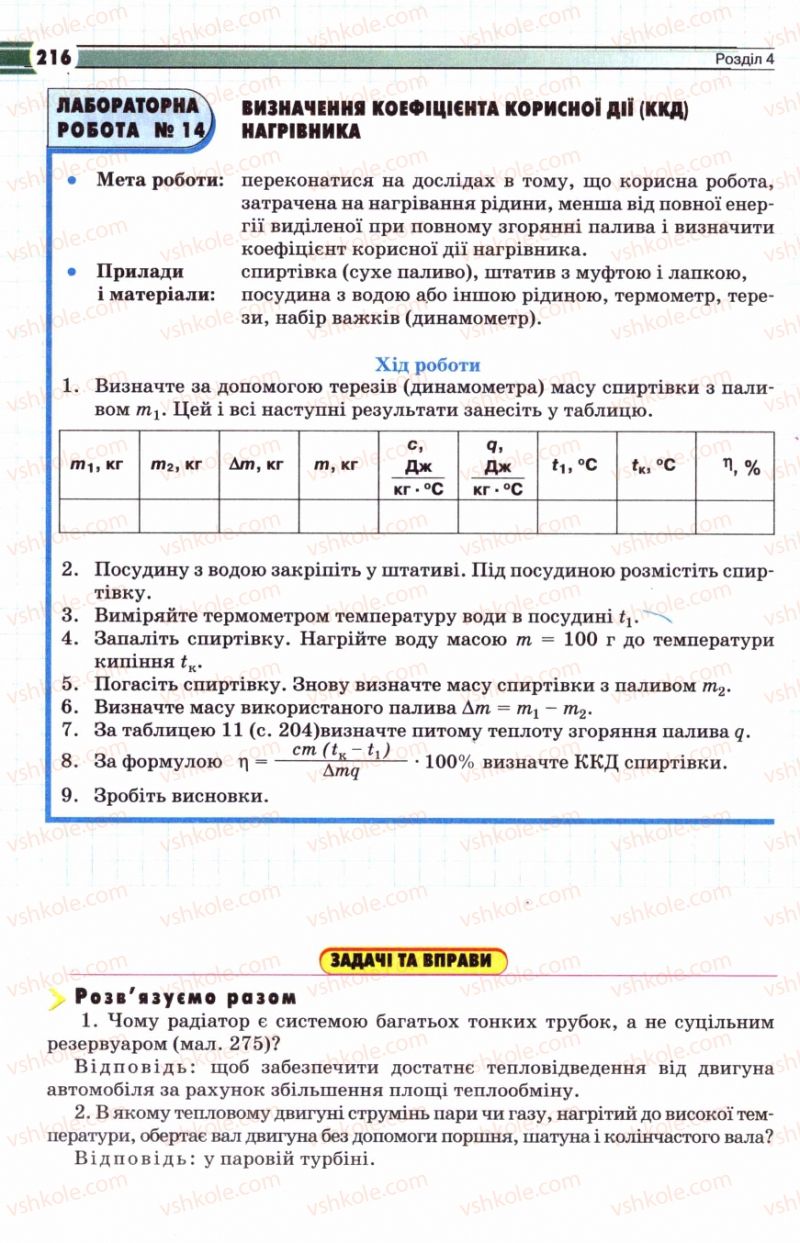 Страница 216 | Підручник Фізика 8 клас В.Д. Сиротюк 2008