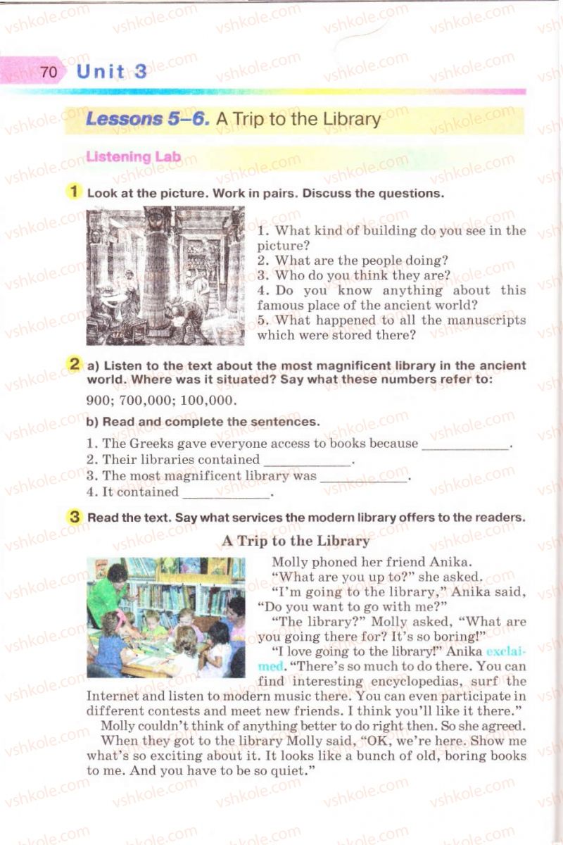 Страница 70 | Підручник Англiйська мова 8 клас А.М. Несвіт 2008