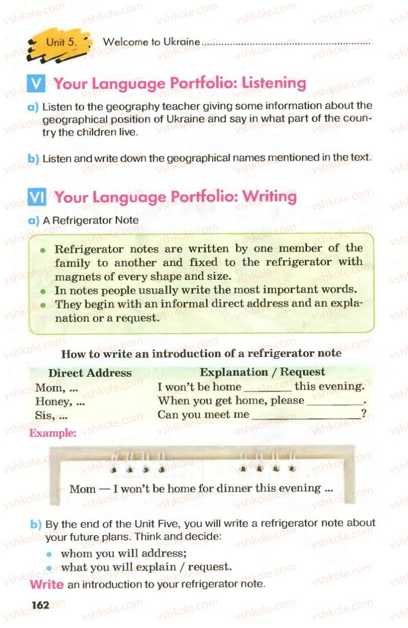 Страница 162 | Підручник Англiйська мова 8 клас Л.В. Калініна, І.В. Самойлюкевич 2008