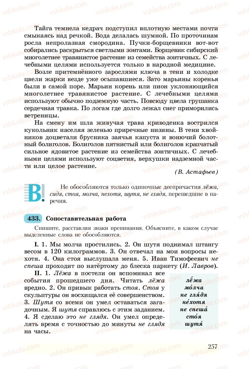 Страница 257 | Підручник Русский язык 8 клас А.Н. Рудяков, Т.Я. Фролова 2008