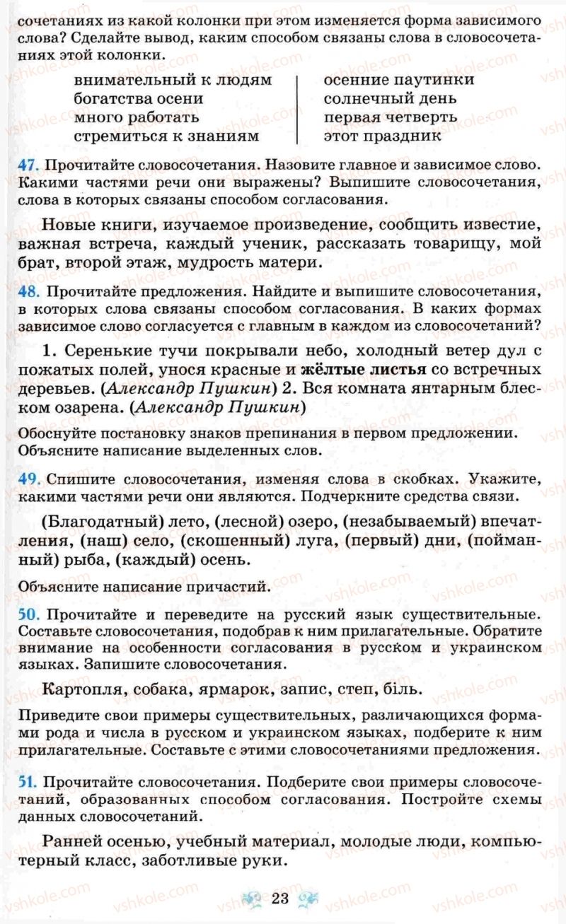 Страница 23 | Підручник Русский язык 8 клас Н.А. Пашковская, Г.А. Михайловская, С.А. Распопова 2008