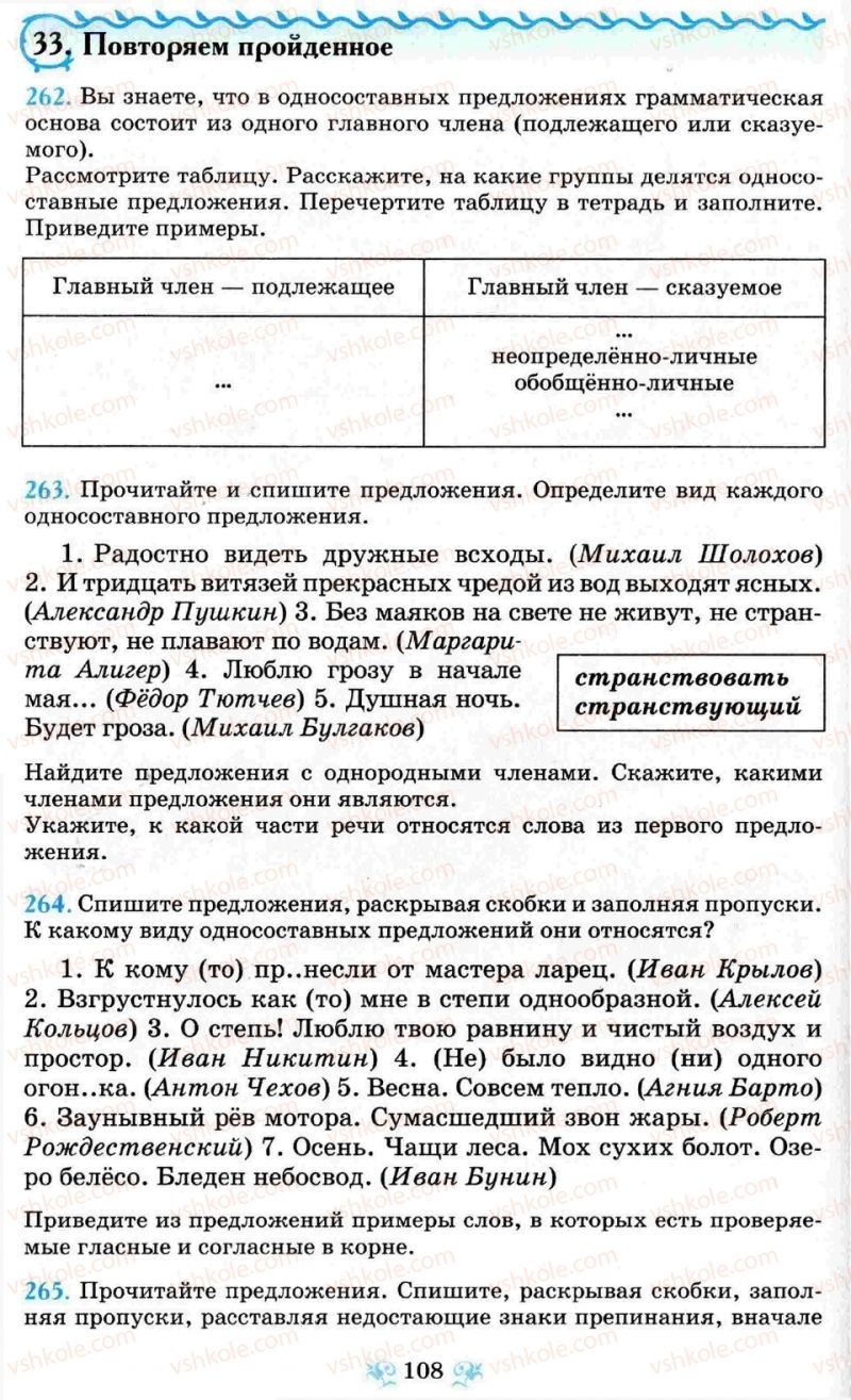 Страница 108 | Підручник Русский язык 8 клас Н.А. Пашковская, Г.А. Михайловская, С.А. Распопова 2008