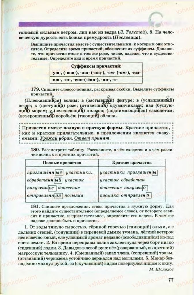 Страница 77 | Підручник Русский язык 8 клас Т.М. Полякова, Е.И. Самонова, В.В. Дьяченко 2008