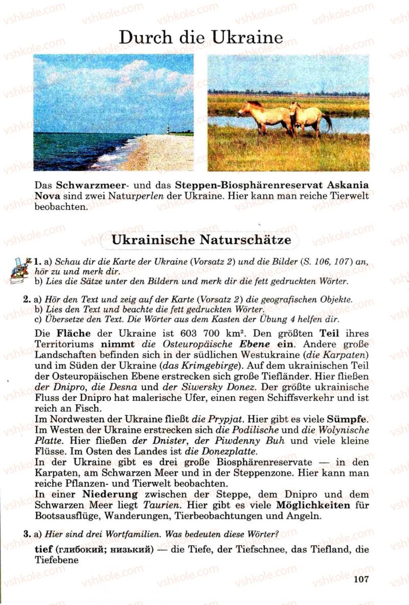 Страница 107 | Підручник Німецька мова 8 клас Н.П. Басай 2009 7 рік навчання