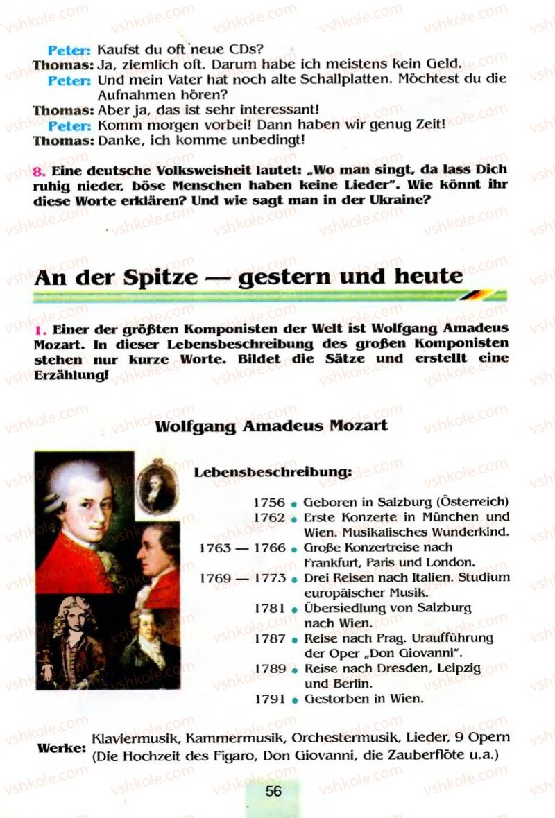 Страница 56 | Підручник Німецька мова 8 клас Л.П. Савченко 2008