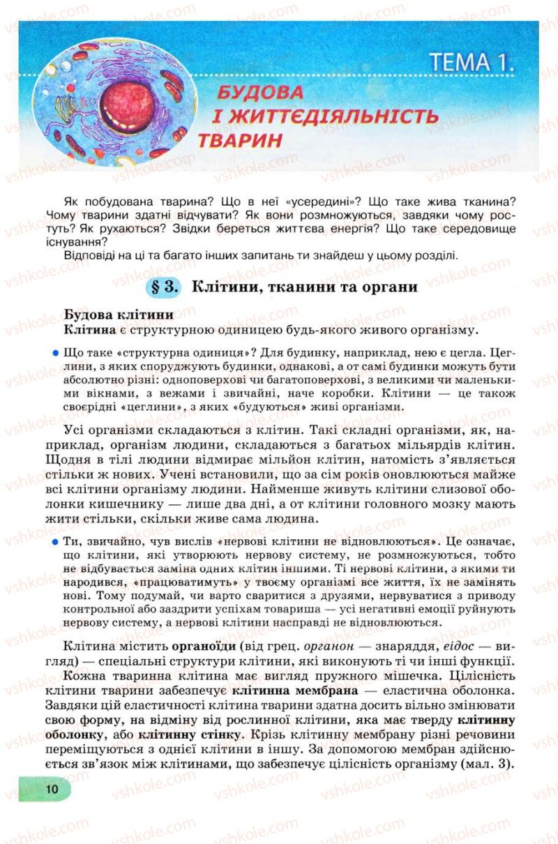 Страница 10 | Підручник Біологія 8 клас С.В. Межжерін, Я.О. Межжеріна 2008