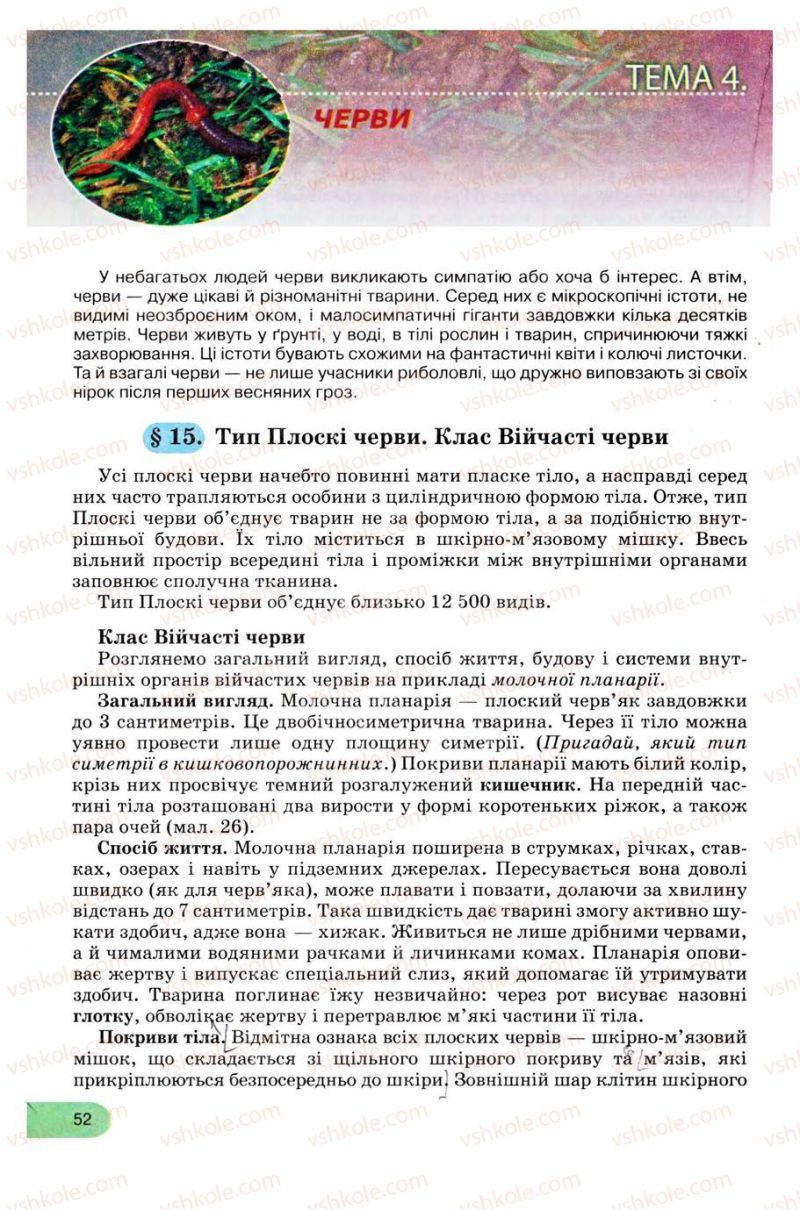 Страница 52 | Підручник Біологія 8 клас С.В. Межжерін, Я.О. Межжеріна 2008