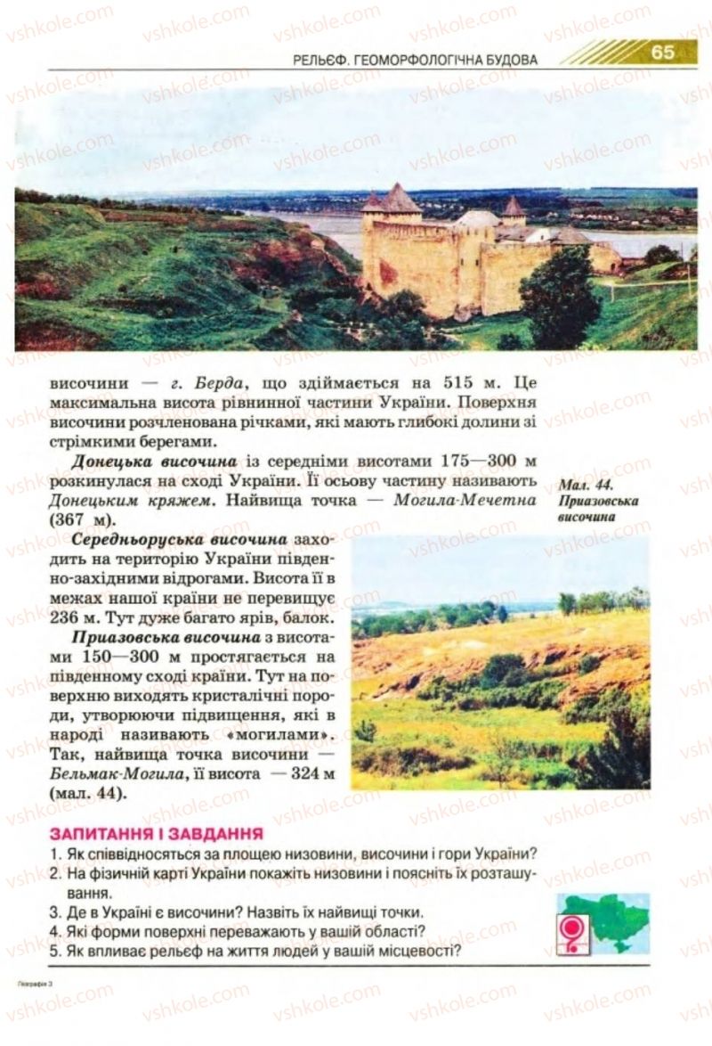 Страница 65 | Підручник Географія 8 клас П.Г. Шищенко, Н.В. Муніч 2008