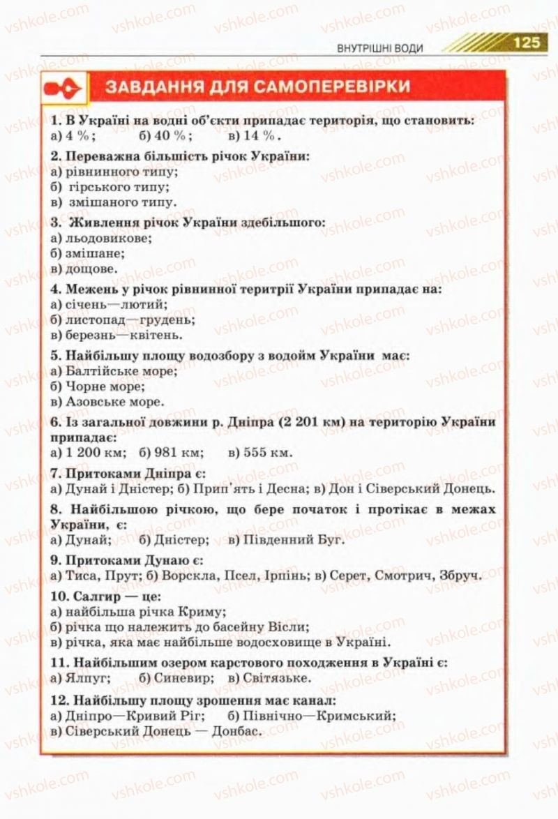 Страница 125 | Підручник Географія 8 клас П.Г. Шищенко, Н.В. Муніч 2008