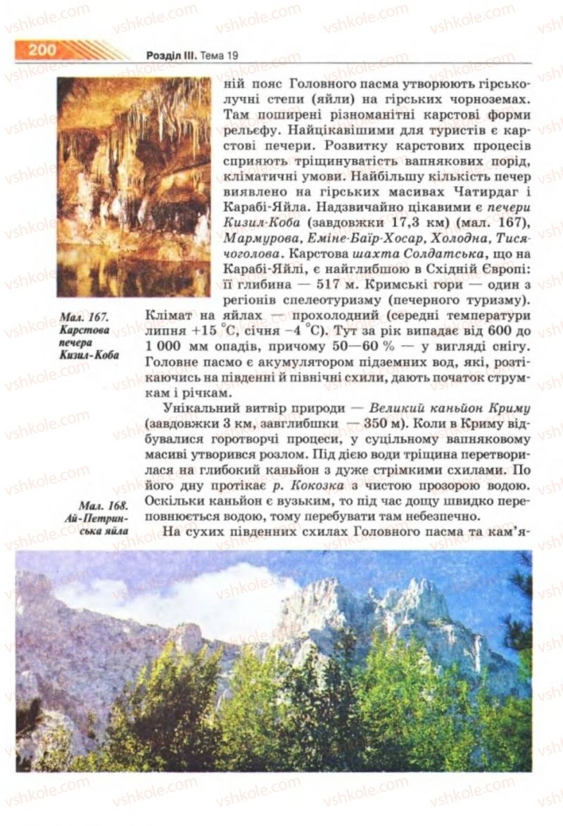 Страница 200 | Підручник Географія 8 клас П.Г. Шищенко, Н.В. Муніч 2008