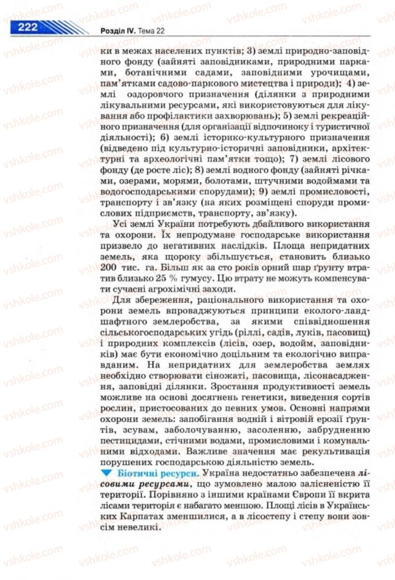 Страница 222 | Підручник Географія 8 клас П.Г. Шищенко, Н.В. Муніч 2008