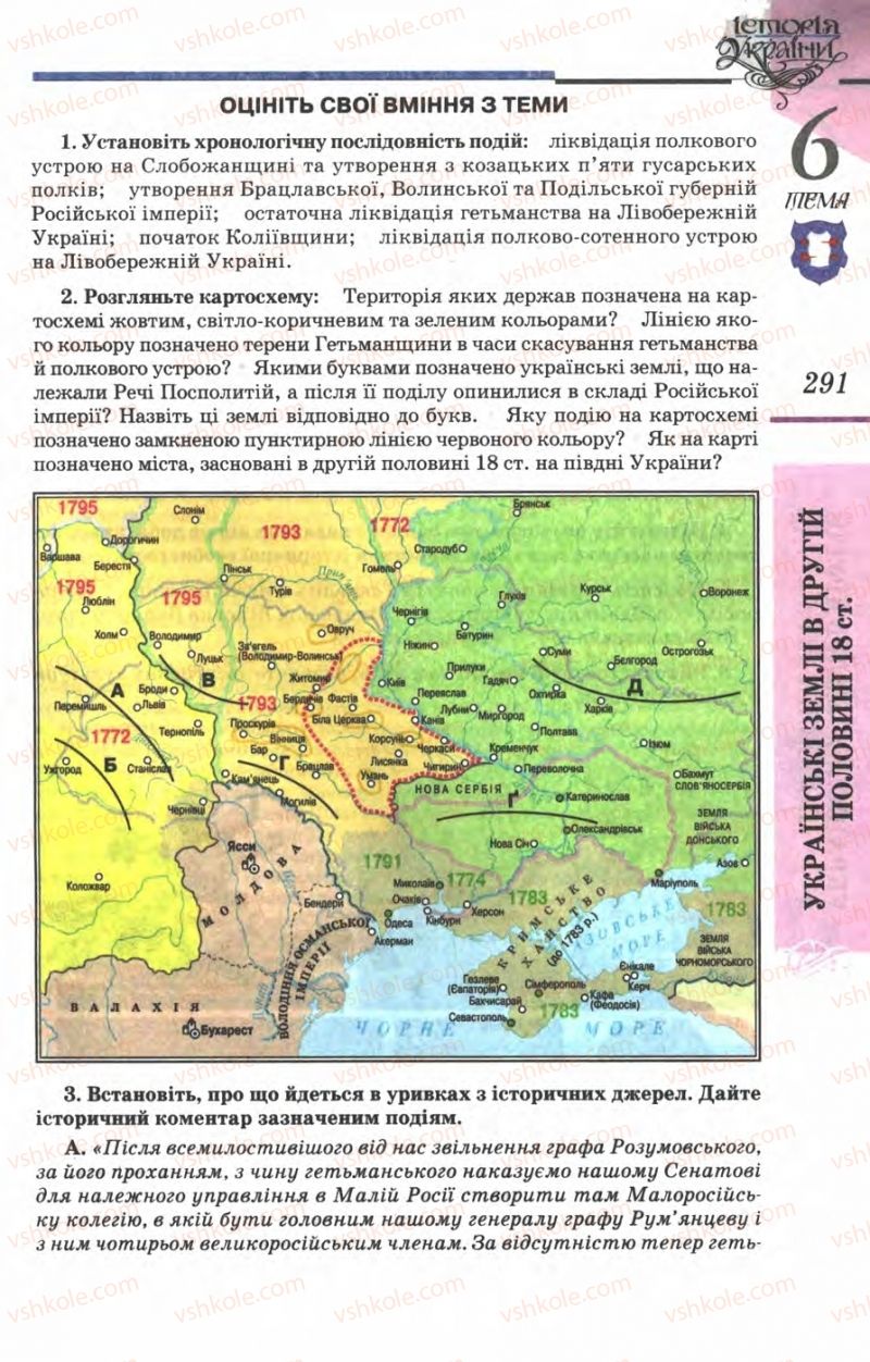 Страница 291 | Підручник Історія України 8 клас В.С. Власов 2008