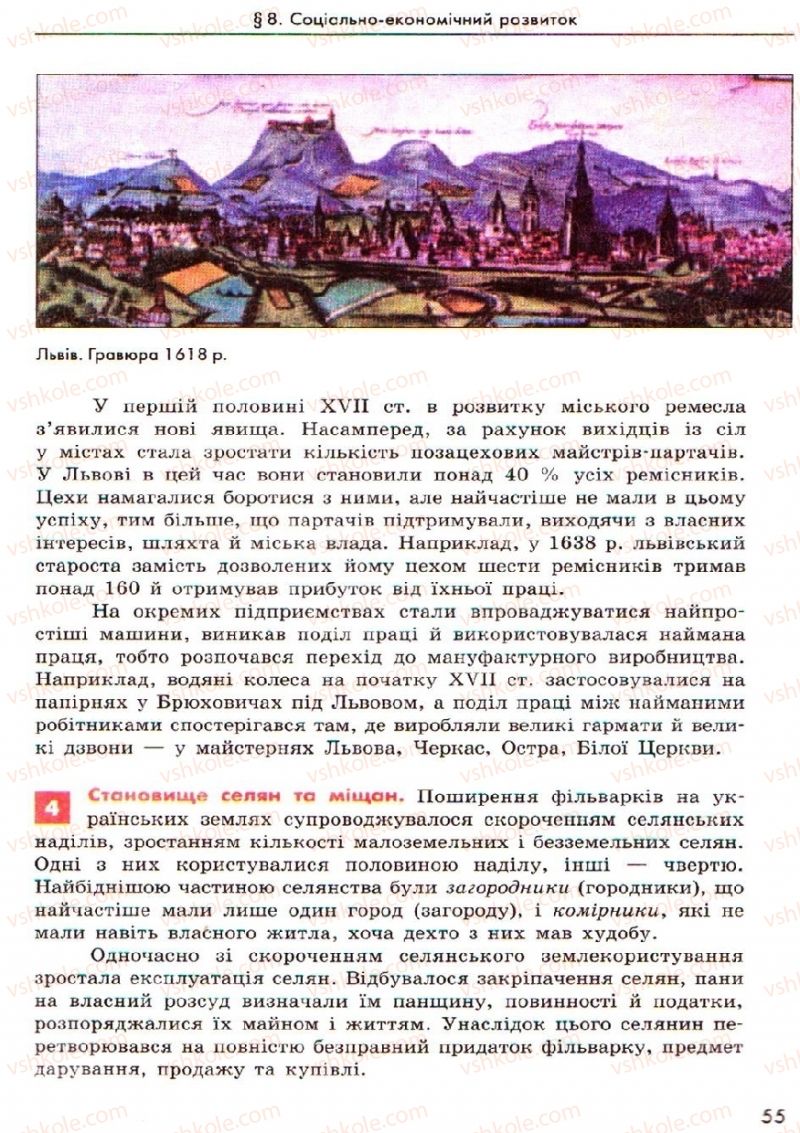 Страница 55 | Підручник Історія України 8 клас О.В. Гісем, О.О. Мартинюк 2008