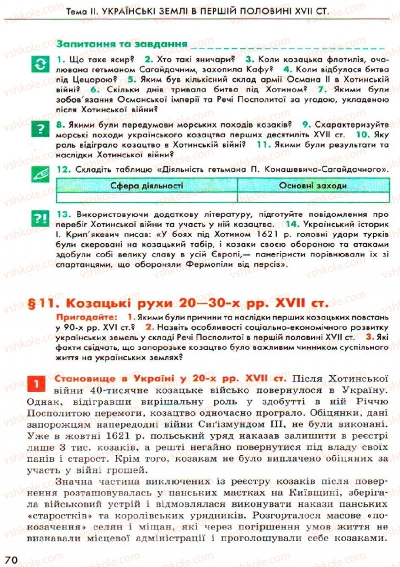 Страница 70 | Підручник Історія України 8 клас О.В. Гісем, О.О. Мартинюк 2008