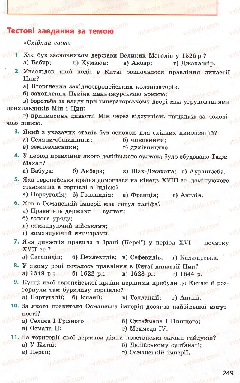 Страница 249 | Підручник Всесвітня історія 8 клас О.В. Гісем, О.О. Мартинюк 2008