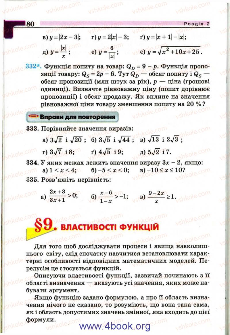 Страница 80 | Підручник Алгебра 9 клас Г.П. Бевз, В.Г. Бевз 2009