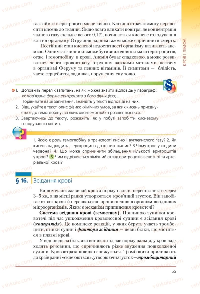 Страница 55 | Підручник Біологія 9 клас Т.І. Базанова, Ю.В. Павіченко, А.М. Тіткова 2009