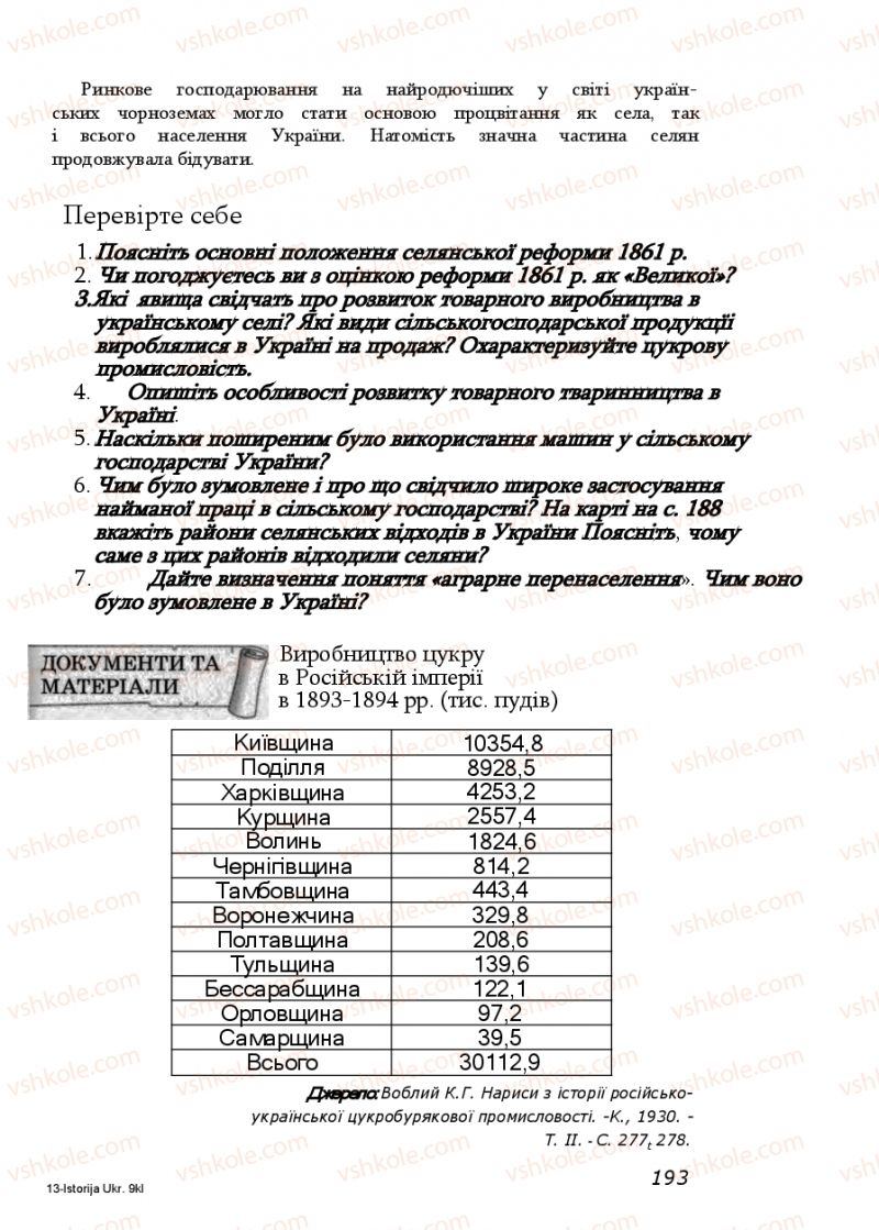 Страница 193 | Підручник Історія України 9 клас Ф.Г. Турченко, В.М. Мороко 2011