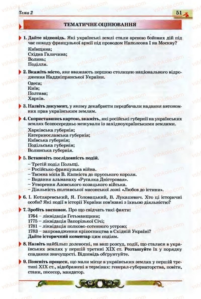 Страница 51 | Підручник Історія України 9 клас О.П. Реєнт, О.В. Малій 2009