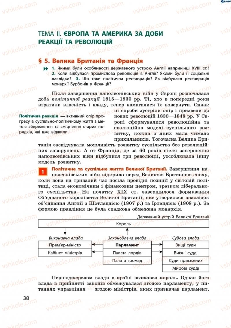 Страница 38 | Підручник Всесвітня історія 9 клас О.В. Гісем, О.О. Мартинюк 2009