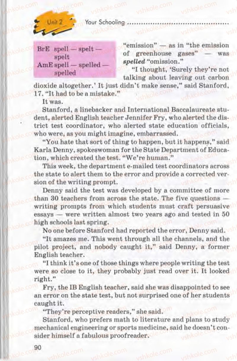Страница 90 | Підручник Англiйська мова 10 клас Л.В. Калініна, І.В. Самойлюкевич 2011 9 рік навчання