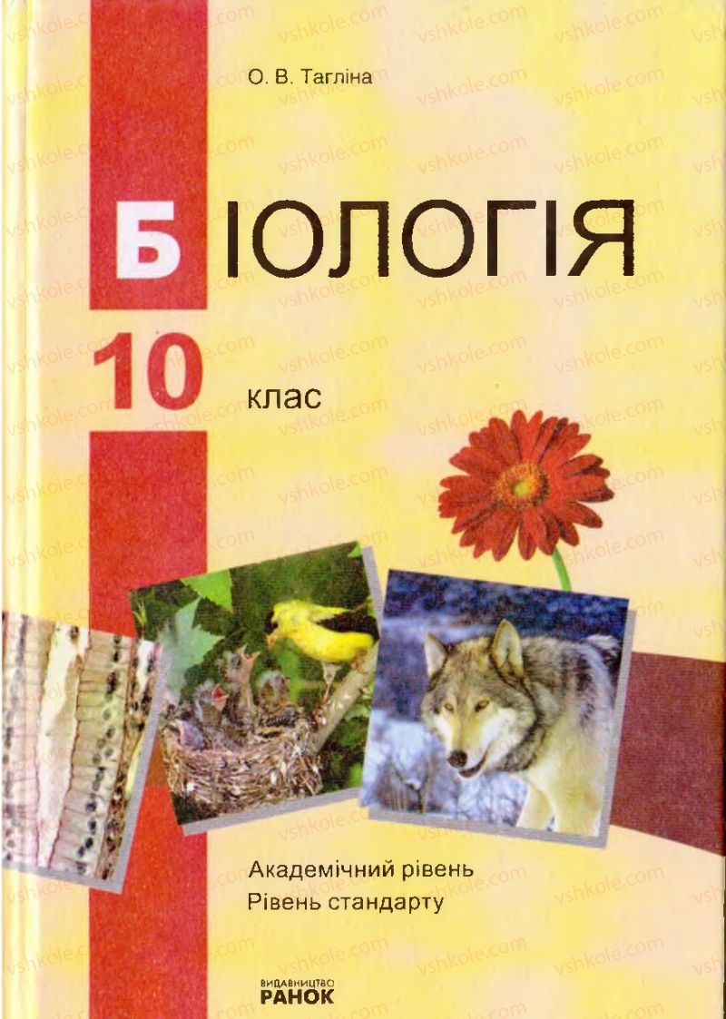 Страница 1 | Підручник Біологія 10 клас О.В. Тагліна 2010 Академічний рівень