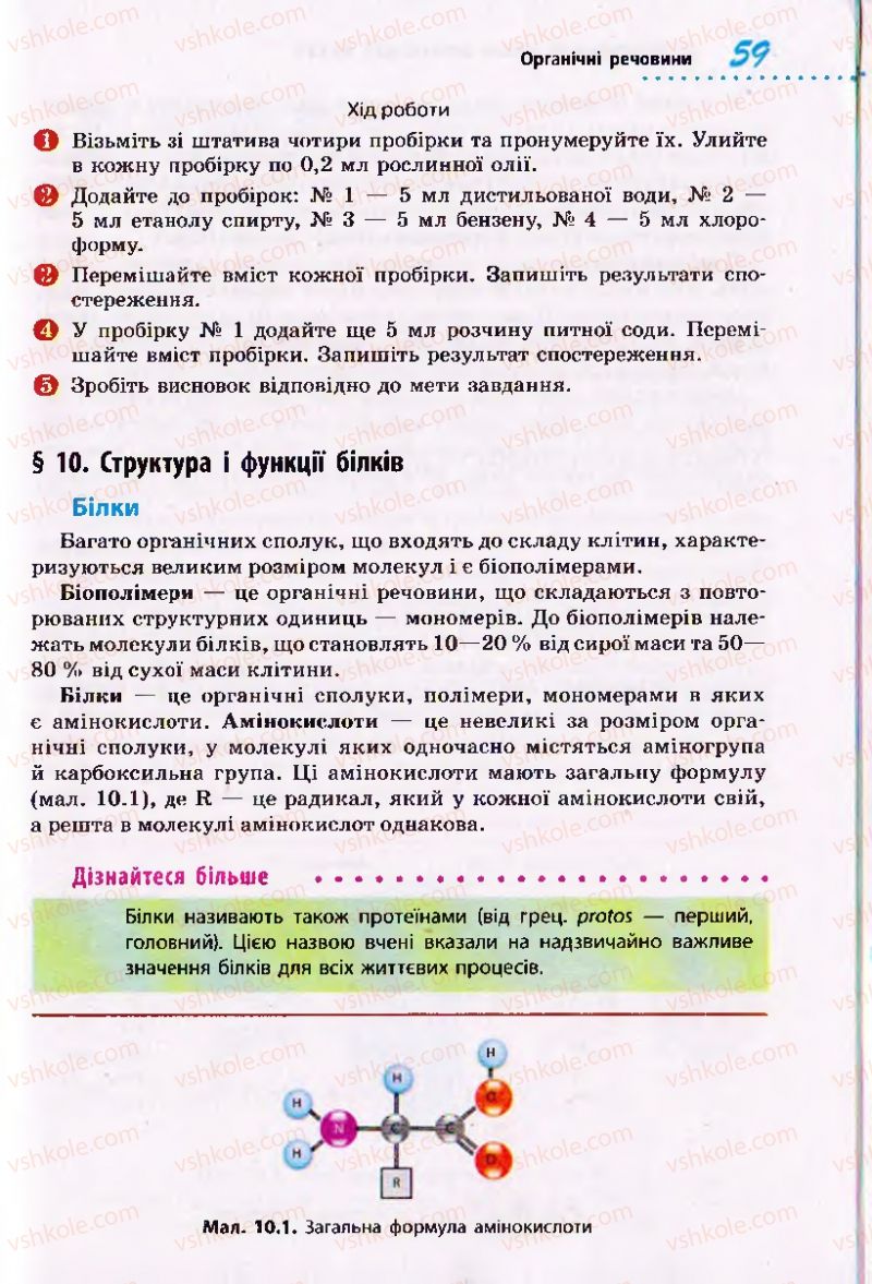 Страница 59 | Підручник Біологія 10 клас О.В. Тагліна 2010 Академічний рівень