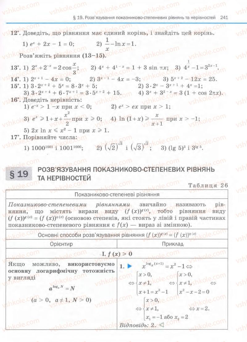 Страница 241 | Підручник Алгебра 11 клас Є.П. Нелін, О.Є. Долгова 2011 Академічний рівень, профільний рівні