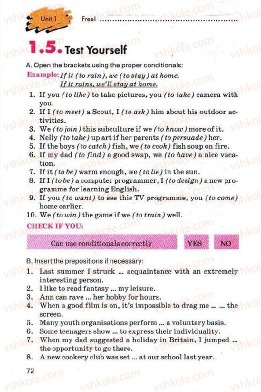 Страница 72 | Підручник Англiйська мова 11 клас Л.В. Калініна, І.В. Самойлюкевич 2011