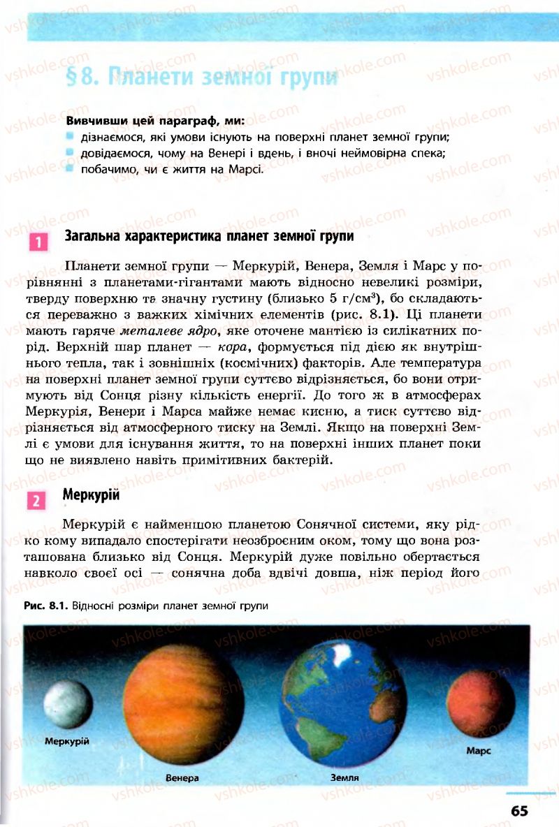 Страница 65 | Підручник Астрономія 11 клас М.П. Пришляк 2011 Академічний рівень