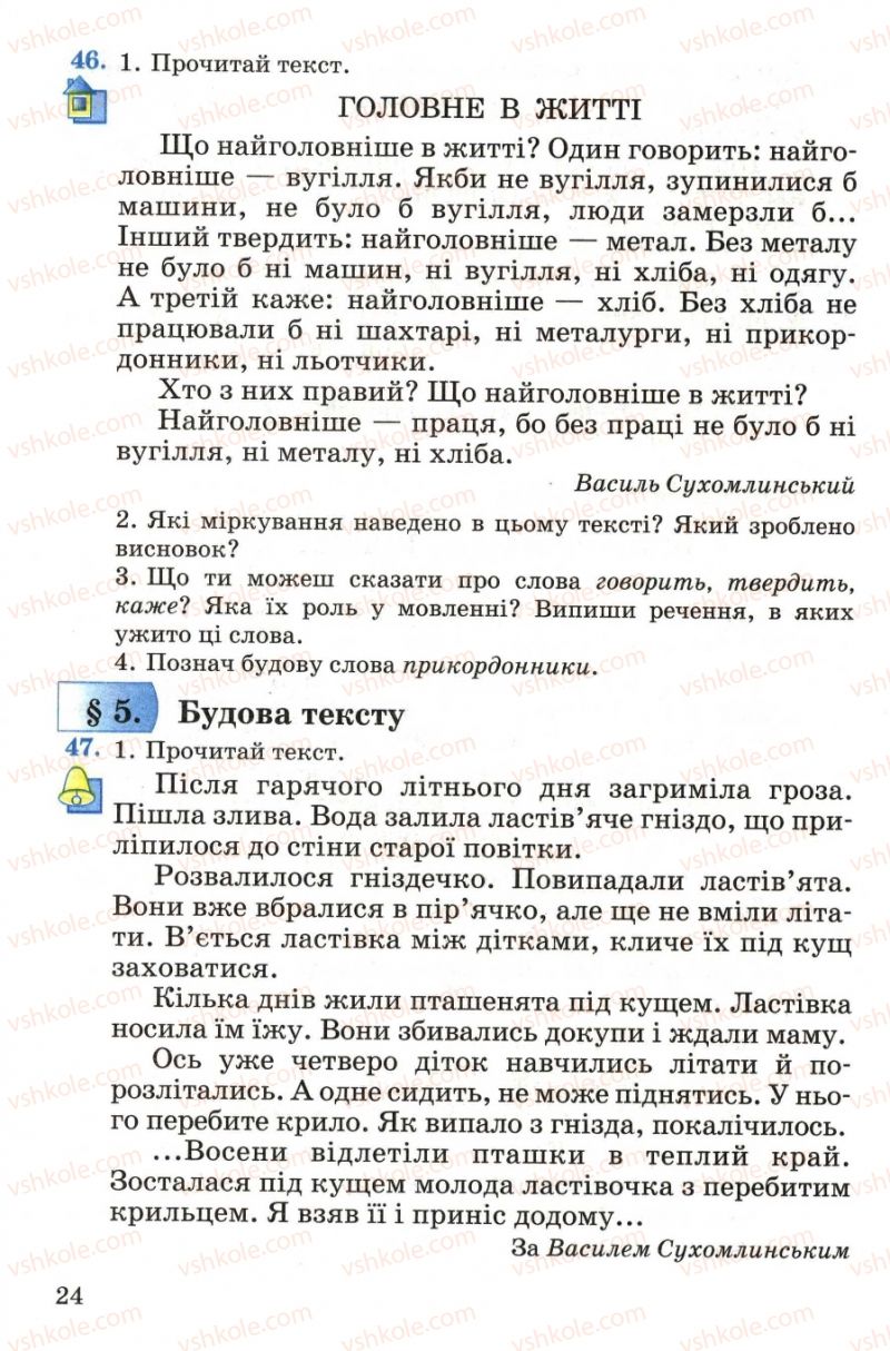 Страница 24 | Підручник Українська мова 4 клас М.С. Вашуленко, С.Г. Дубовик, О.І. Мельничайко 2004 Частина 1