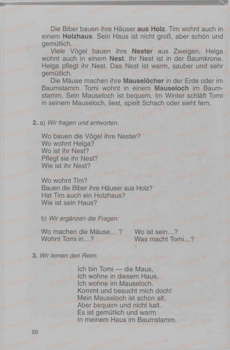Страница 50 | Підручник Німецька мова 4 клас Н.П. Басай 2006