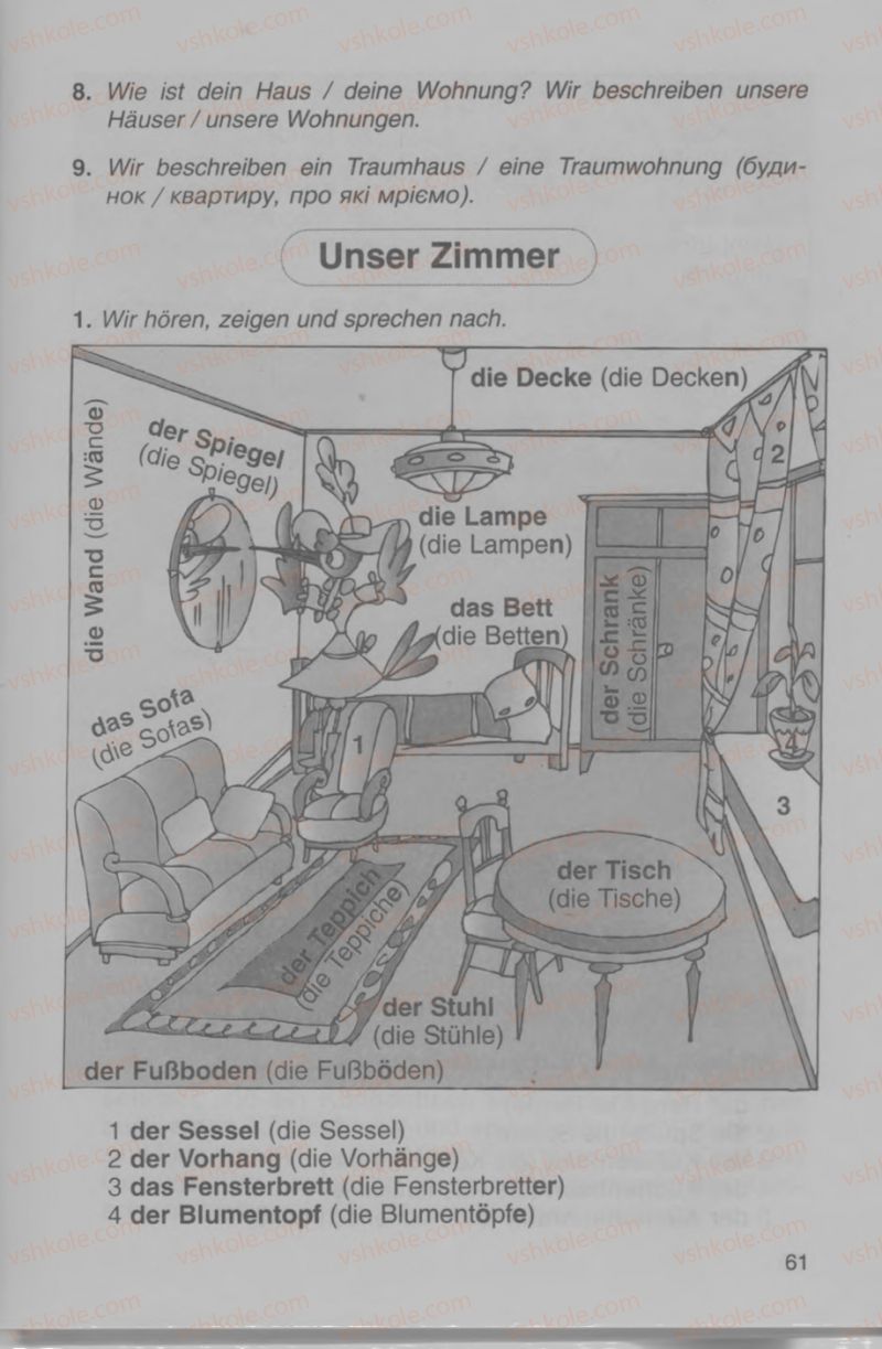 Страница 61 | Підручник Німецька мова 4 клас Н.П. Басай 2006
