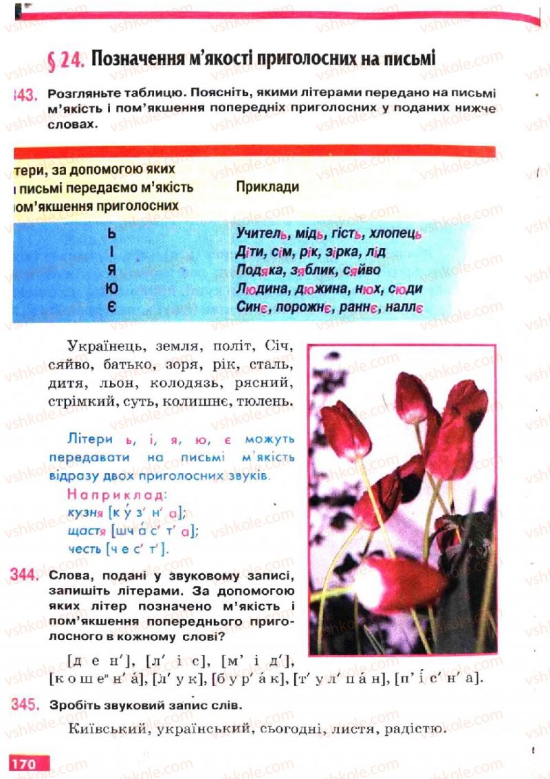 Страница 170 | Підручник Українська мова 5 клас О.П. Глазова, Ю.Б. Кузнецов 2005