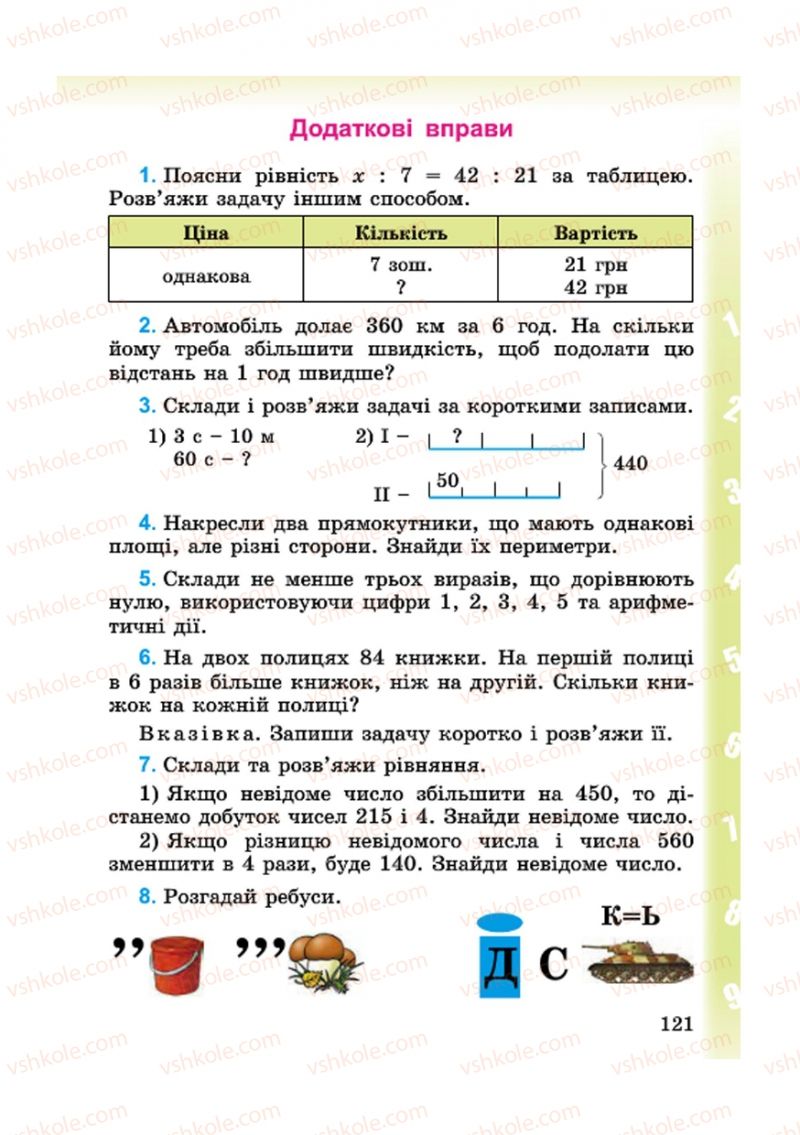 Страница 121 | Підручник Математика 4 клас М.В. Богданович, Г.П. Лишенко 2015