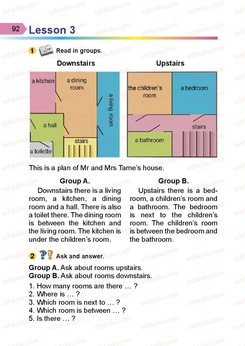 Страница 92 | Підручник Англiйська мова 3 клас А.М. Несвіт 2014